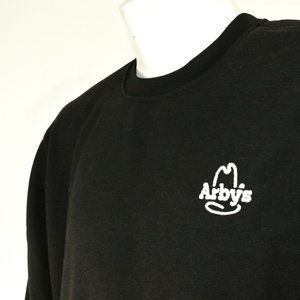 ARBY'S Roast Beef Fast Food Employee Uniform Black Sweatshirt NEW Size M Medium